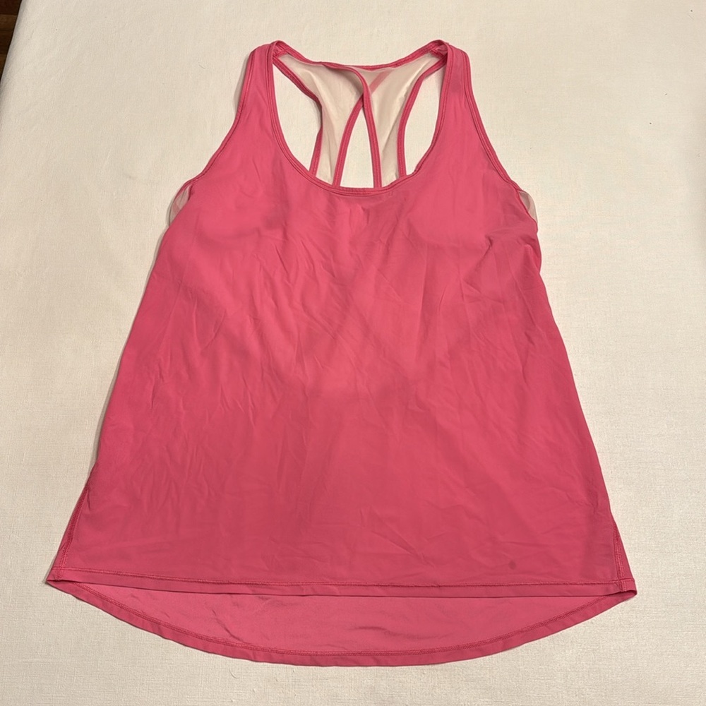 41. Lululemon Tranquil Tank Pink Paradise / white